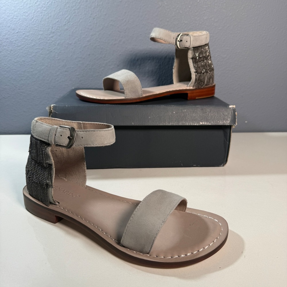 Bernardo Sandals Women‎ 10 Greyt Chain Fringe Ankle Strap TE 34